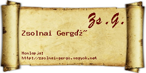 Zsolnai Gergő névjegykártya
